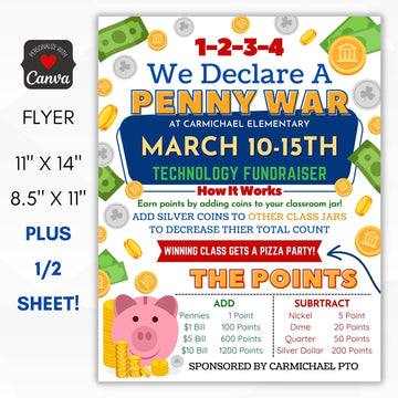 penny war fundraiser flyer